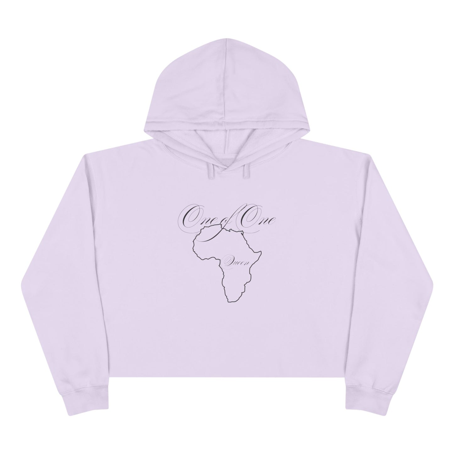 Crop Hoodie — Minimal Africa Outline "Love You" Graphic