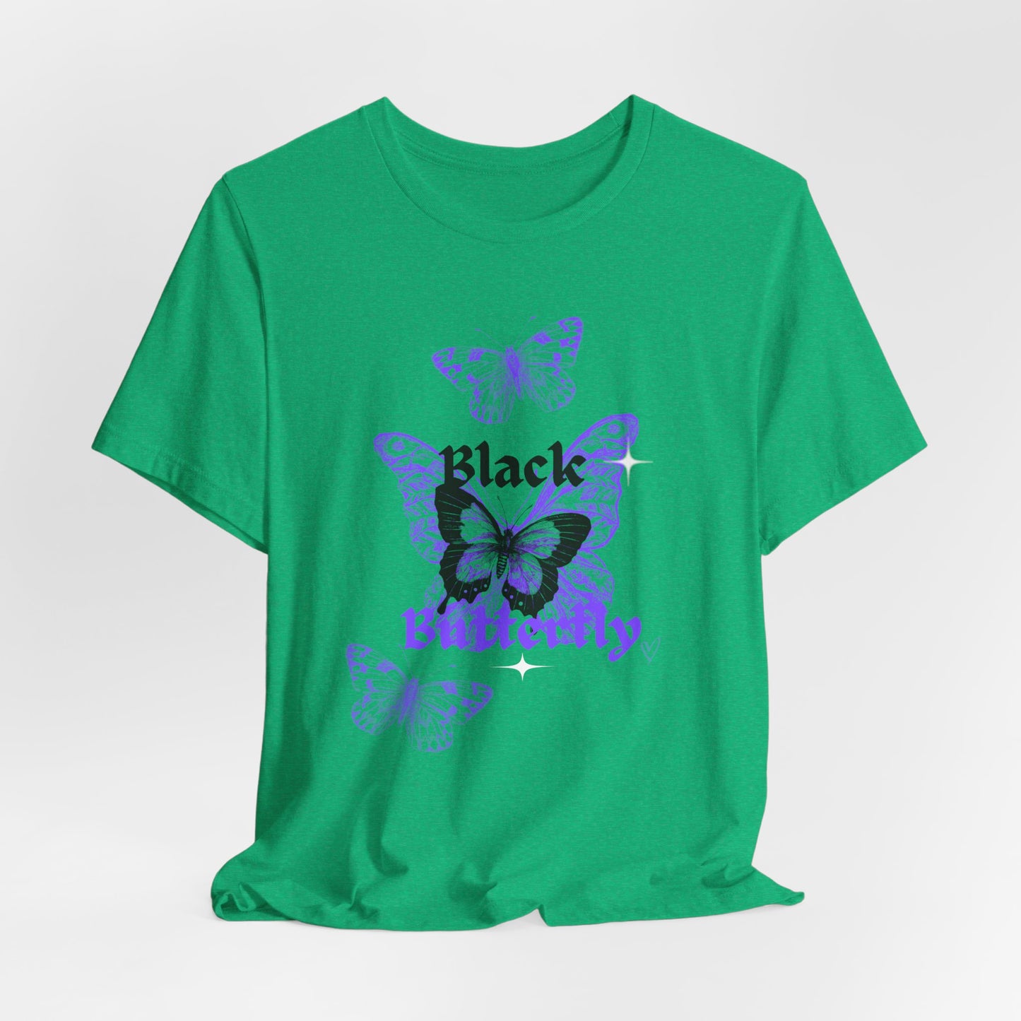 Black Butterfly Tee — Purple Vintage Butterfly Graphic Shirt