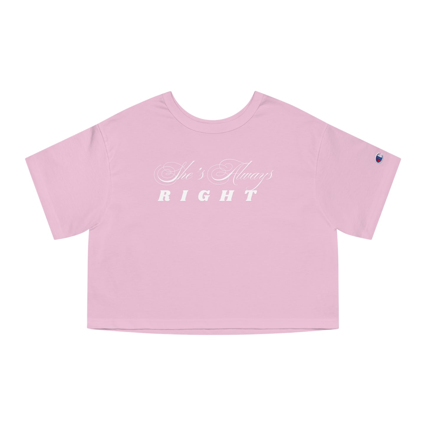Shes Always Right White Cropped Tee | Champion Heritage Cropped T-Shirt