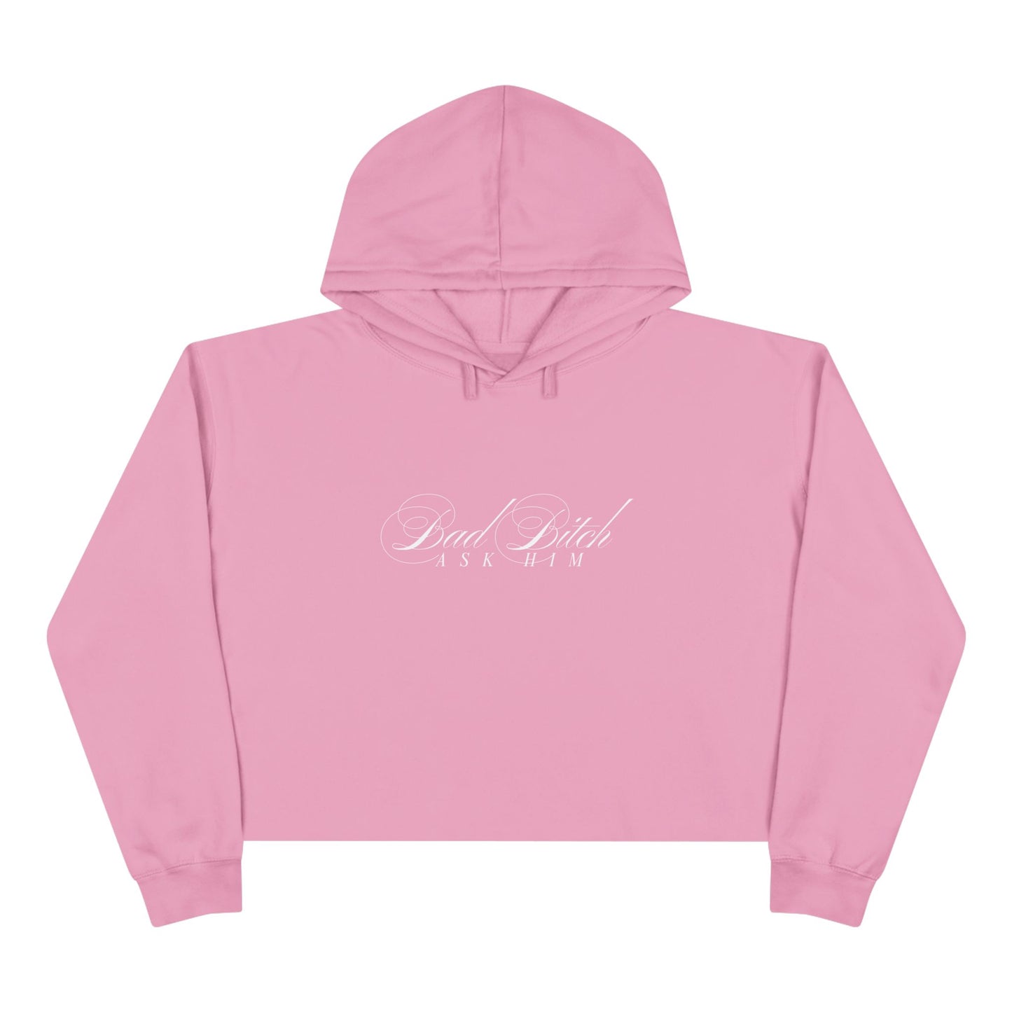 Bad Bitch AK I.M. script logo Crop Hoodie | Black cropped sweatshirt
