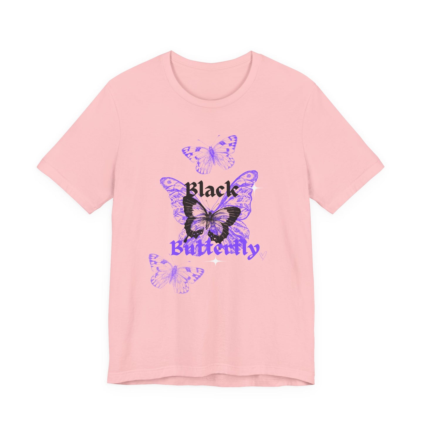 Black Butterfly Tee — Purple Vintage Butterfly Graphic Shirt