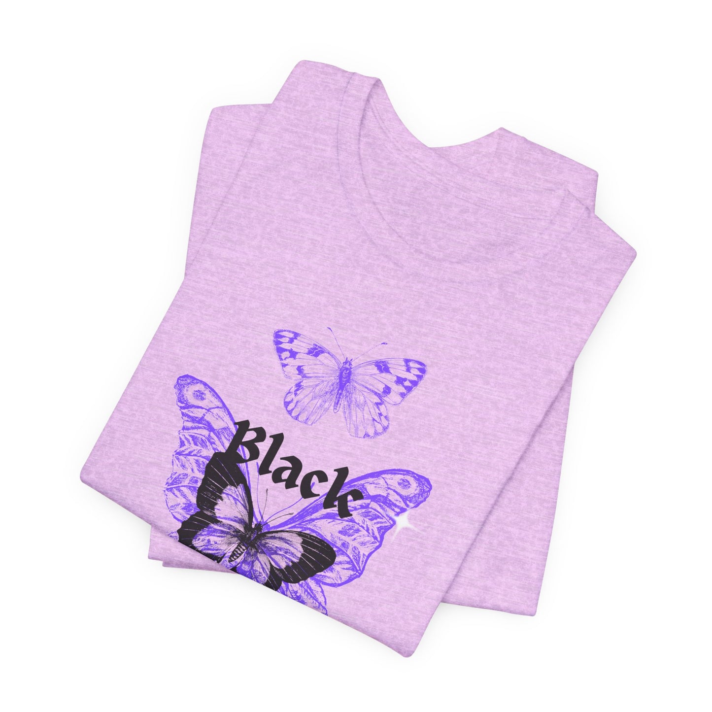 Black Butterfly Tee — Purple Vintage Butterfly Graphic Shirt