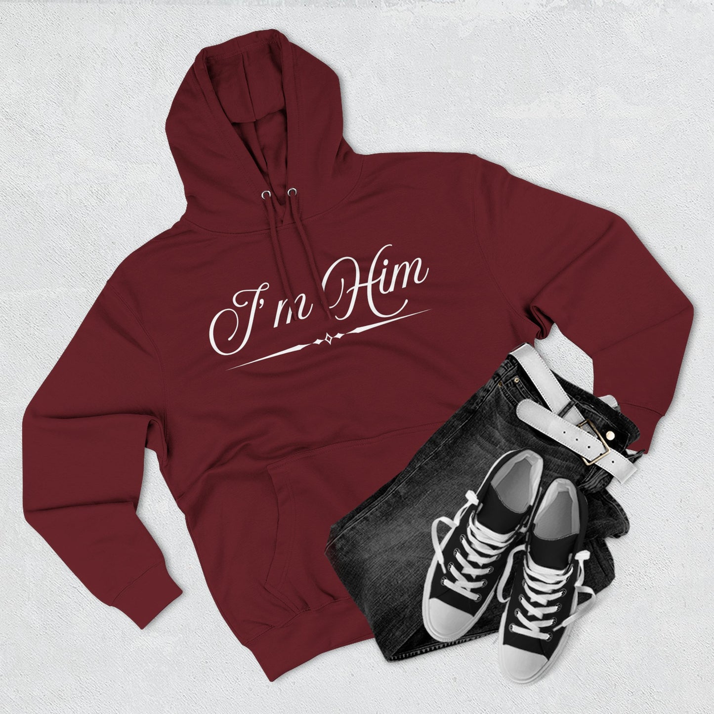 I'm Him Hoodie — Script Graphic Fleece Pullover