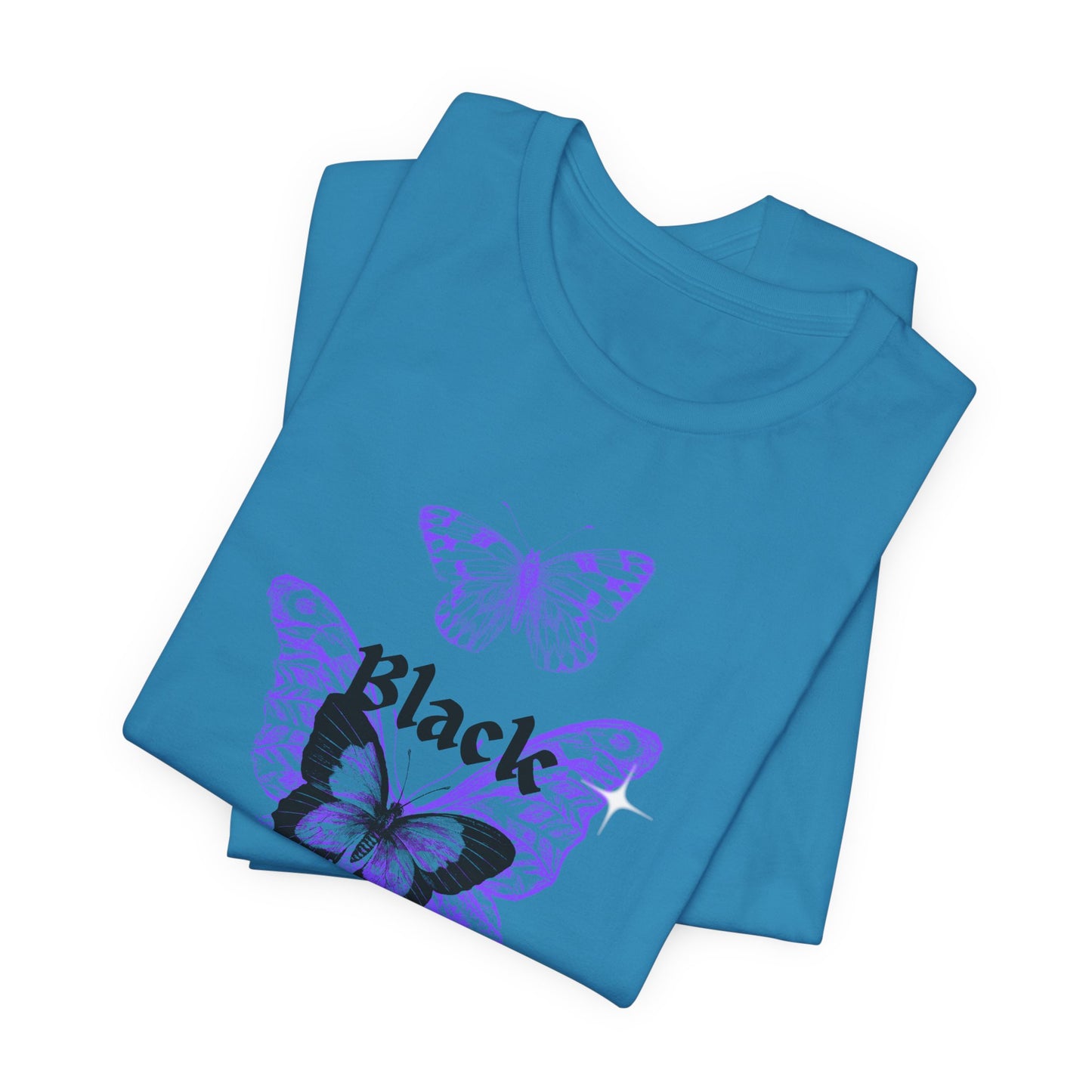 Black Butterfly Tee — Purple Vintage Butterfly Graphic Shirt