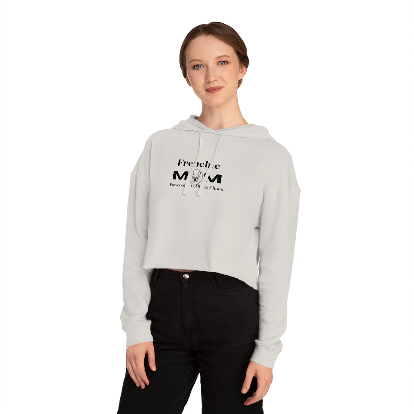 Frenchie Mom Cropped Hoodie — French Bulldog Mom Pullover