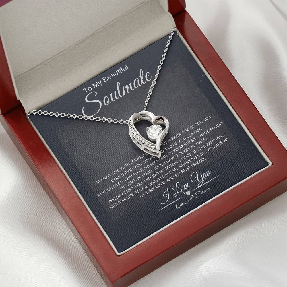 Soulmate Always & Forever Heart Necklace