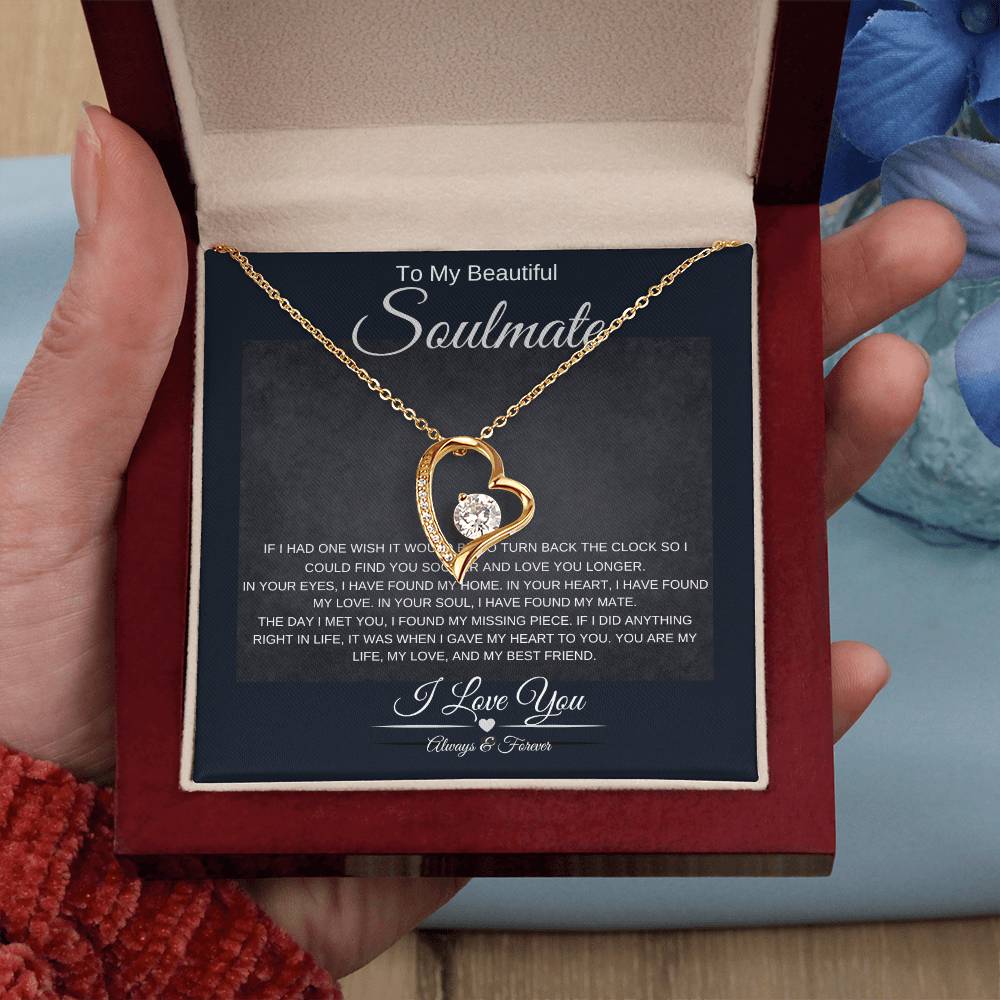 Soulmate Always & Forever Heart Necklace