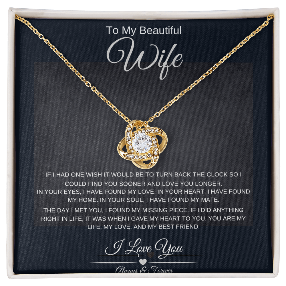 Beautiful Wife Always & Forever Love Knot Necklace