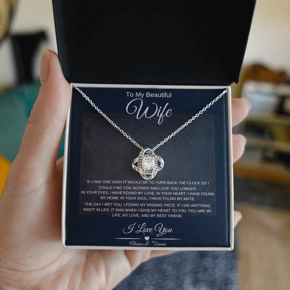 Beautiful Wife Always & Forever Love Knot Necklace