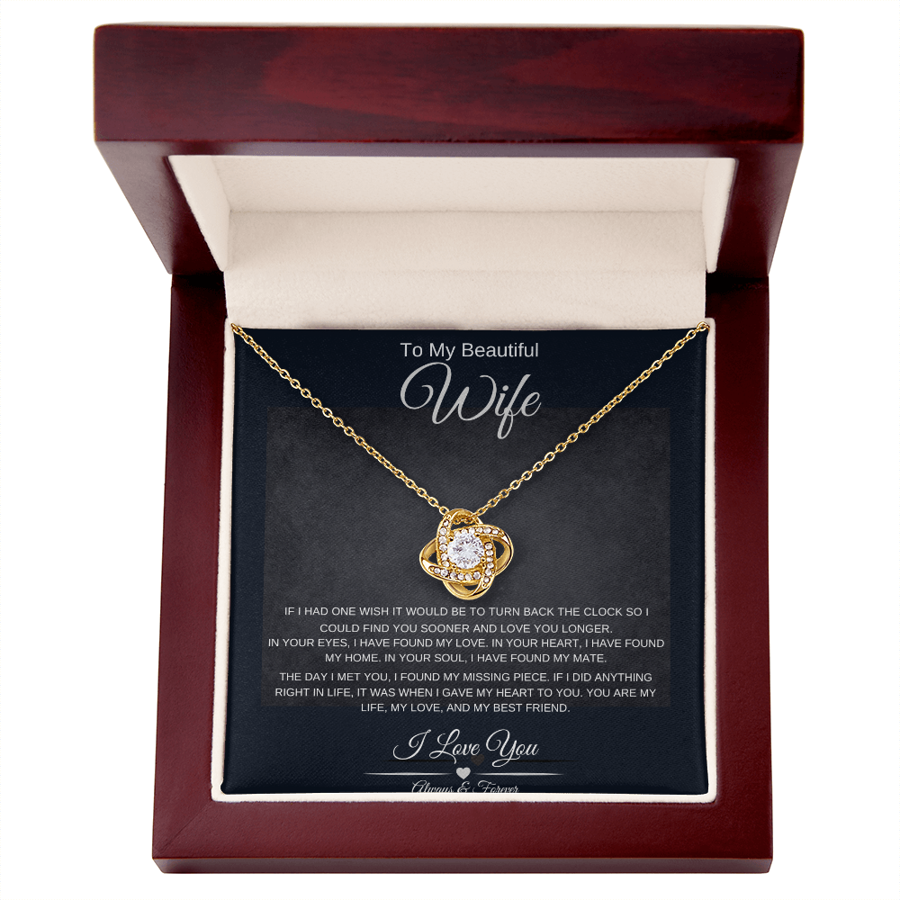 Beautiful Wife Always & Forever Love Knot Necklace