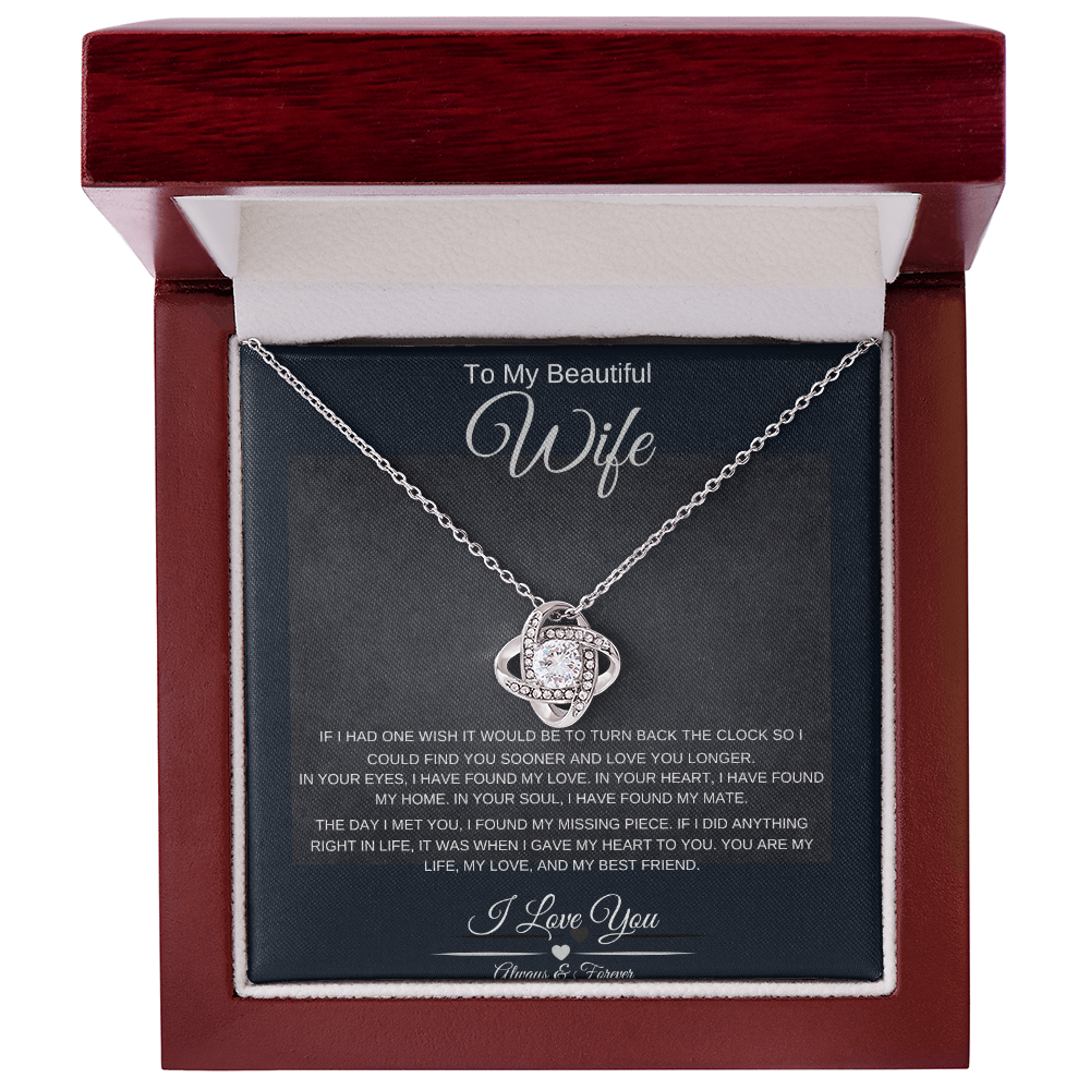 Beautiful Wife Always & Forever Love Knot Necklace