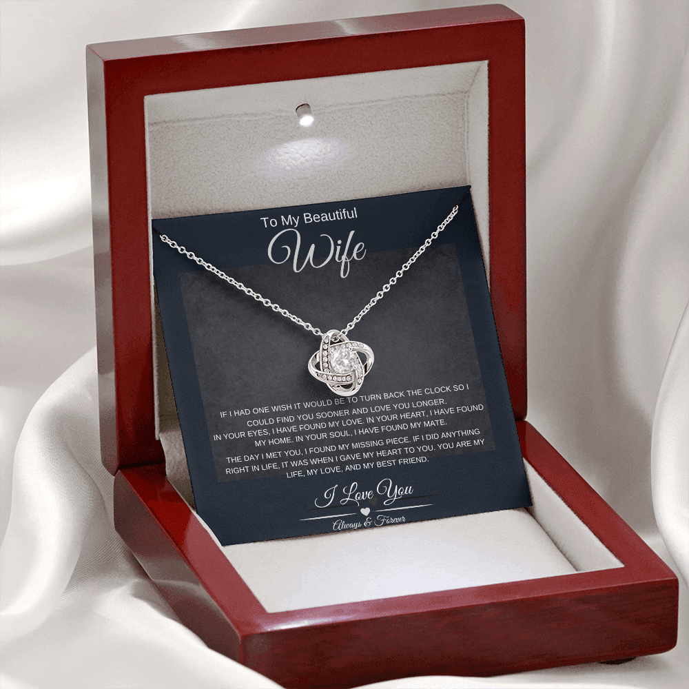 Beautiful Wife Always & Forever Love Knot Necklace