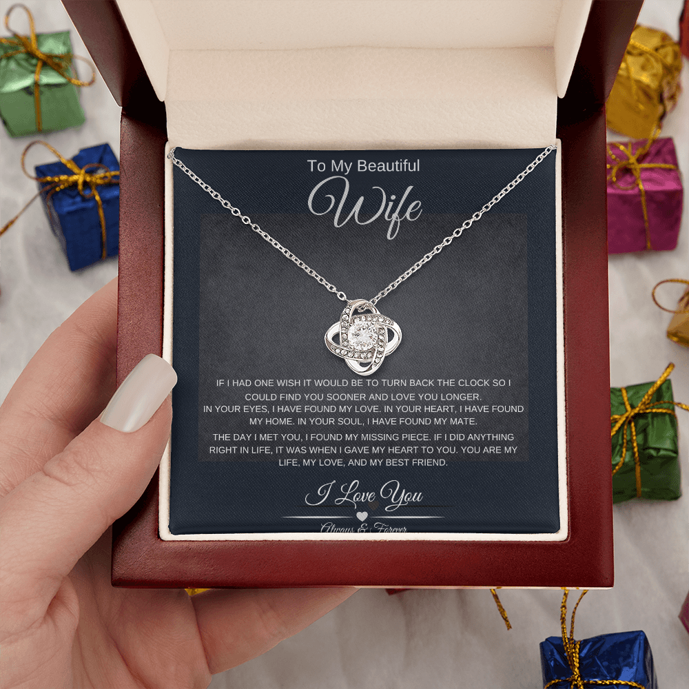 Beautiful Wife Always & Forever Love Knot Necklace