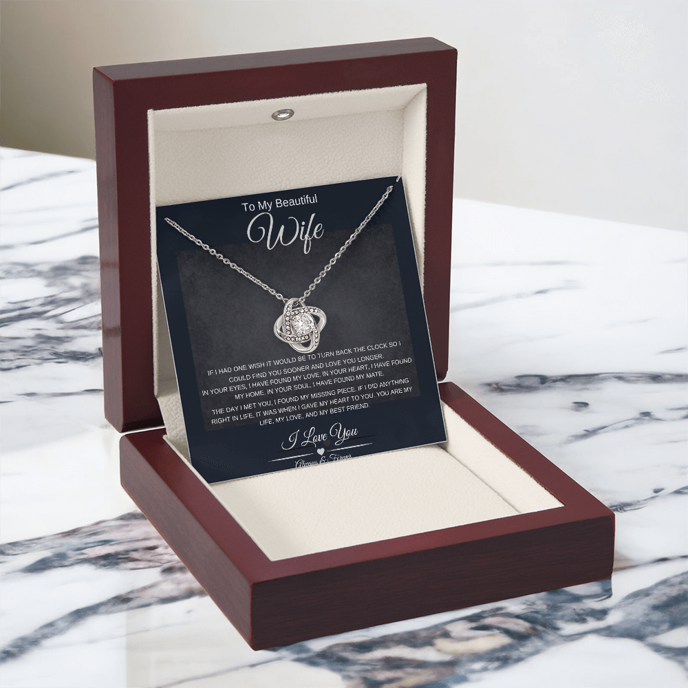 Beautiful Wife Always & Forever Love Knot Necklace