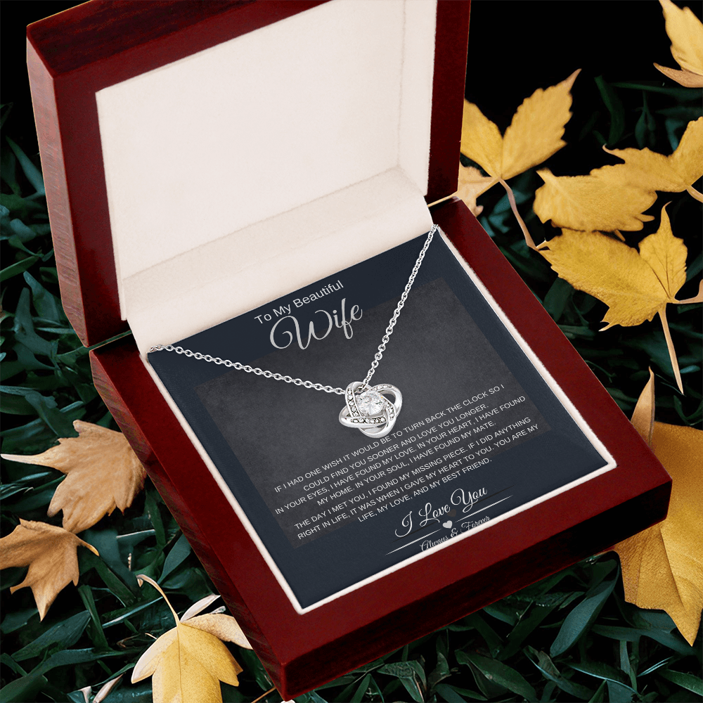 Beautiful Wife Always & Forever Love Knot Necklace
