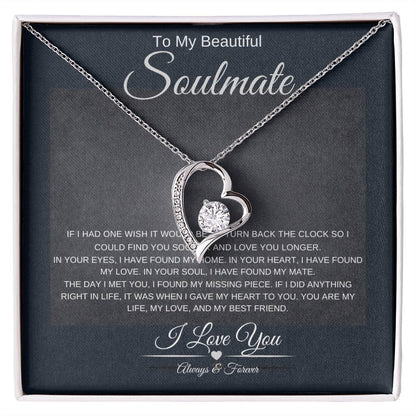 Soulmate Always & Forever Heart Necklace