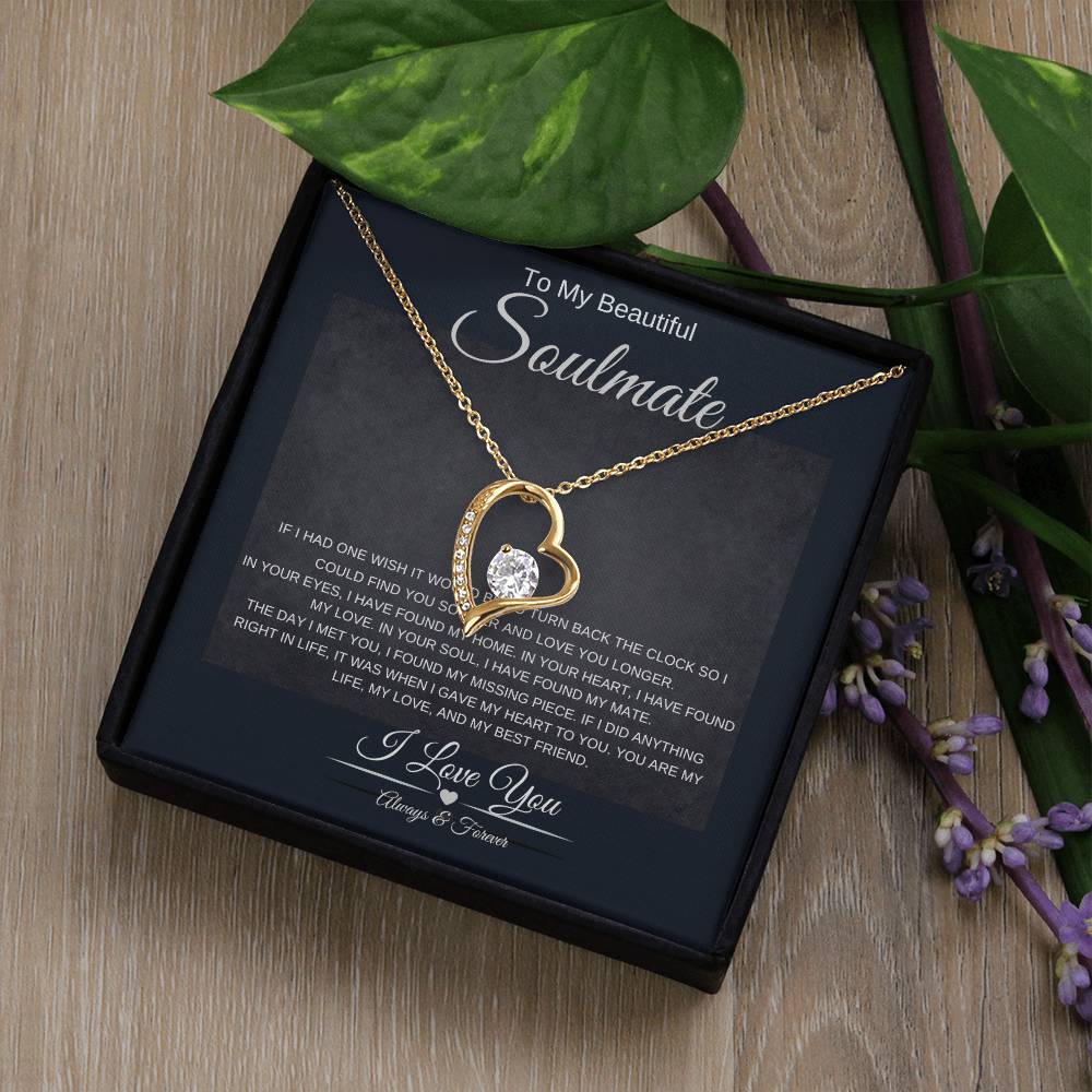Soulmate Always & Forever Heart Necklace